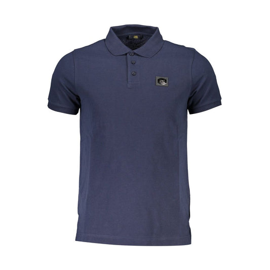 Cavalli Class Elegant Blue Cotton Polo with Chic Detailing