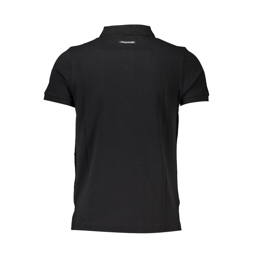 Cavalli Class Elegant Short-Sleeved Black Polo