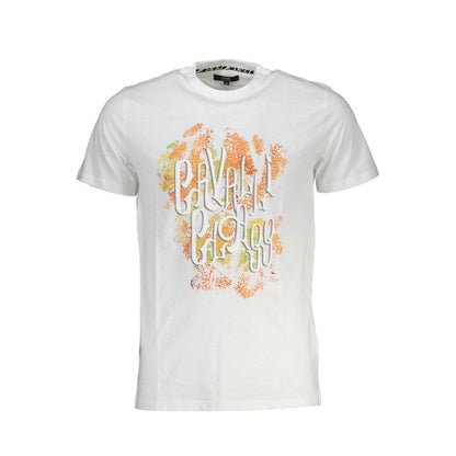 Cavalli Class White Cotton T-Shirt