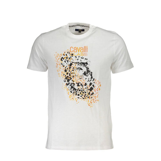 Cavalli Class White Cotton T-Shirt