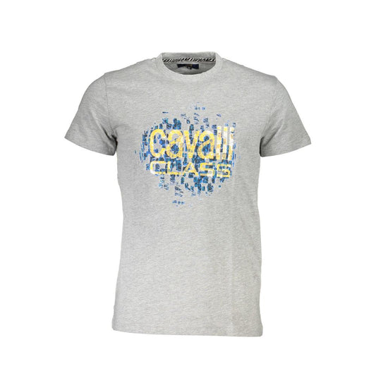 Cavalli Class Gray Cotton T-Shirt