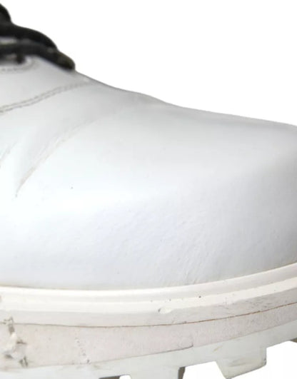 Dolce & Gabbana White Vulcano Trekking Ankle Boots Men Shoes