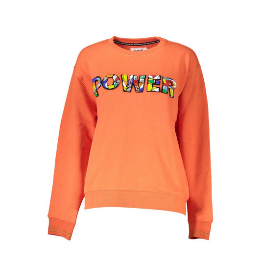 Desigual Vibrant Orange Sweatshirt with Chic Logo Detail