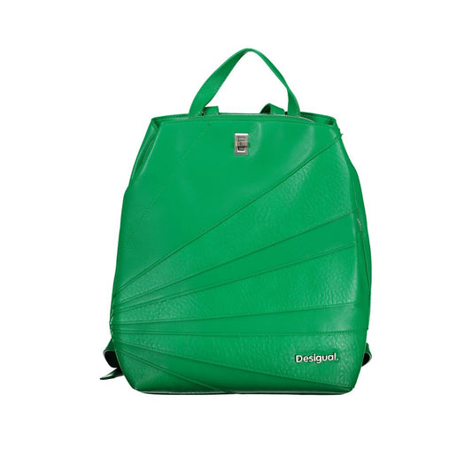 Desigual Chic Green Backpack with Contrast Details