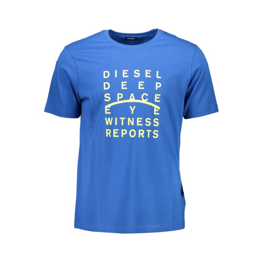 Diesel Sleek Blue Crew Neck Cotton Tee