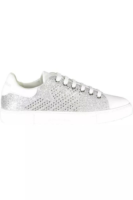 Emporio Armani Silver Lure Sports Sneakers with Contrasting Details