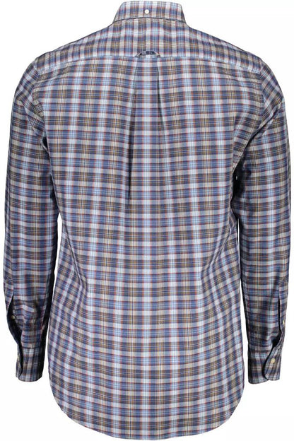 Gant Elegant Blue Button-Down Cotton Blend Shirt