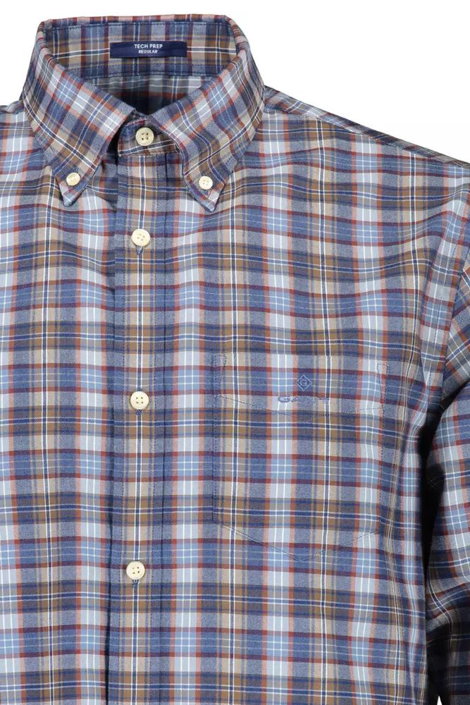 Gant Elegant Blue Button-Down Cotton Blend Shirt