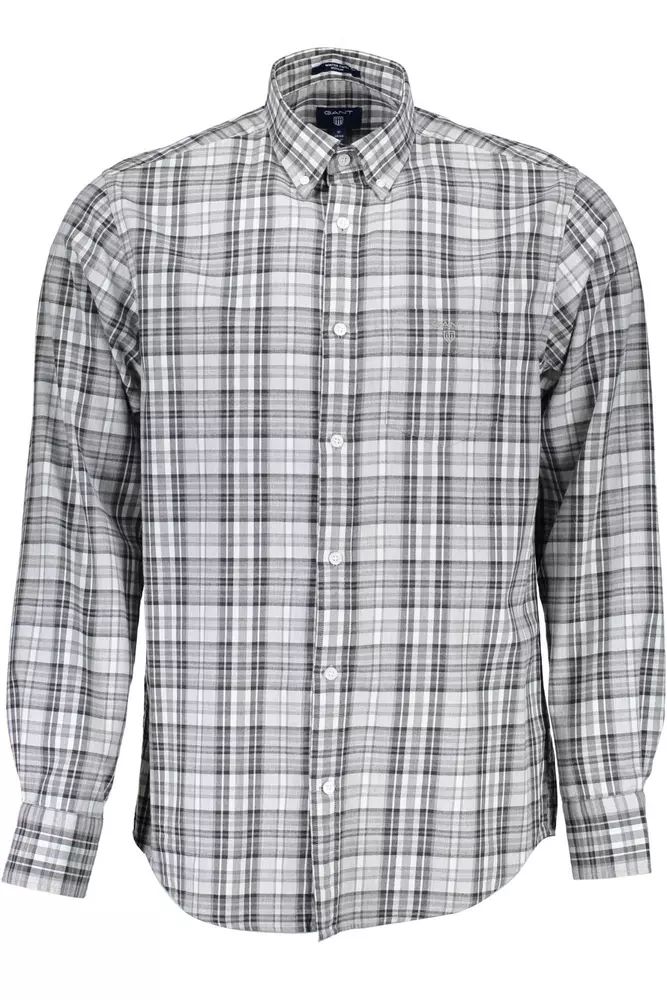 Gant Elegant Gray Cotton Long Sleeve Men's Shirt