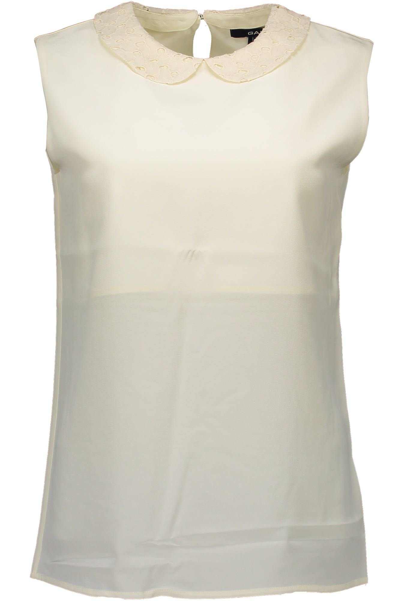 Gant Elegant Silk Tank with Removable Collar in White