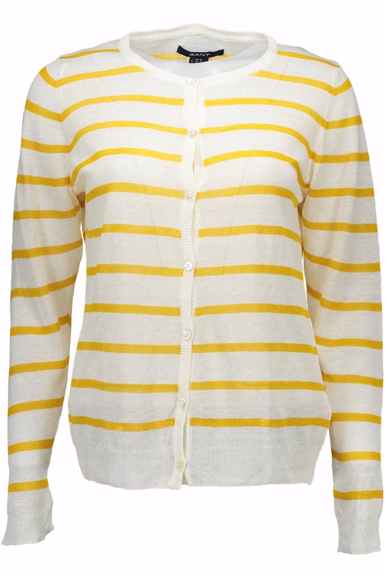 Gant Crisp White Linen-Cotton Blend Cardigan