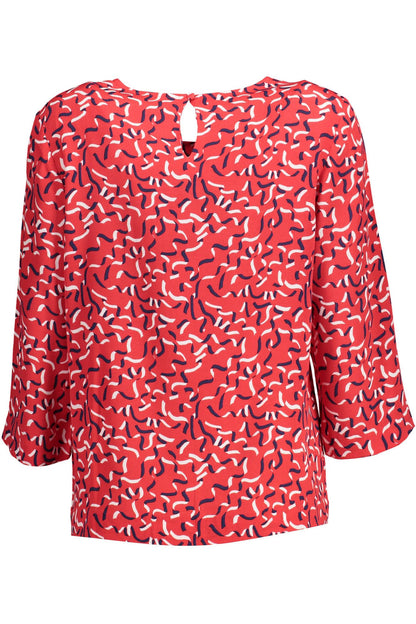 Gant Elegant Red Viscose Shirt with Wide Neckline