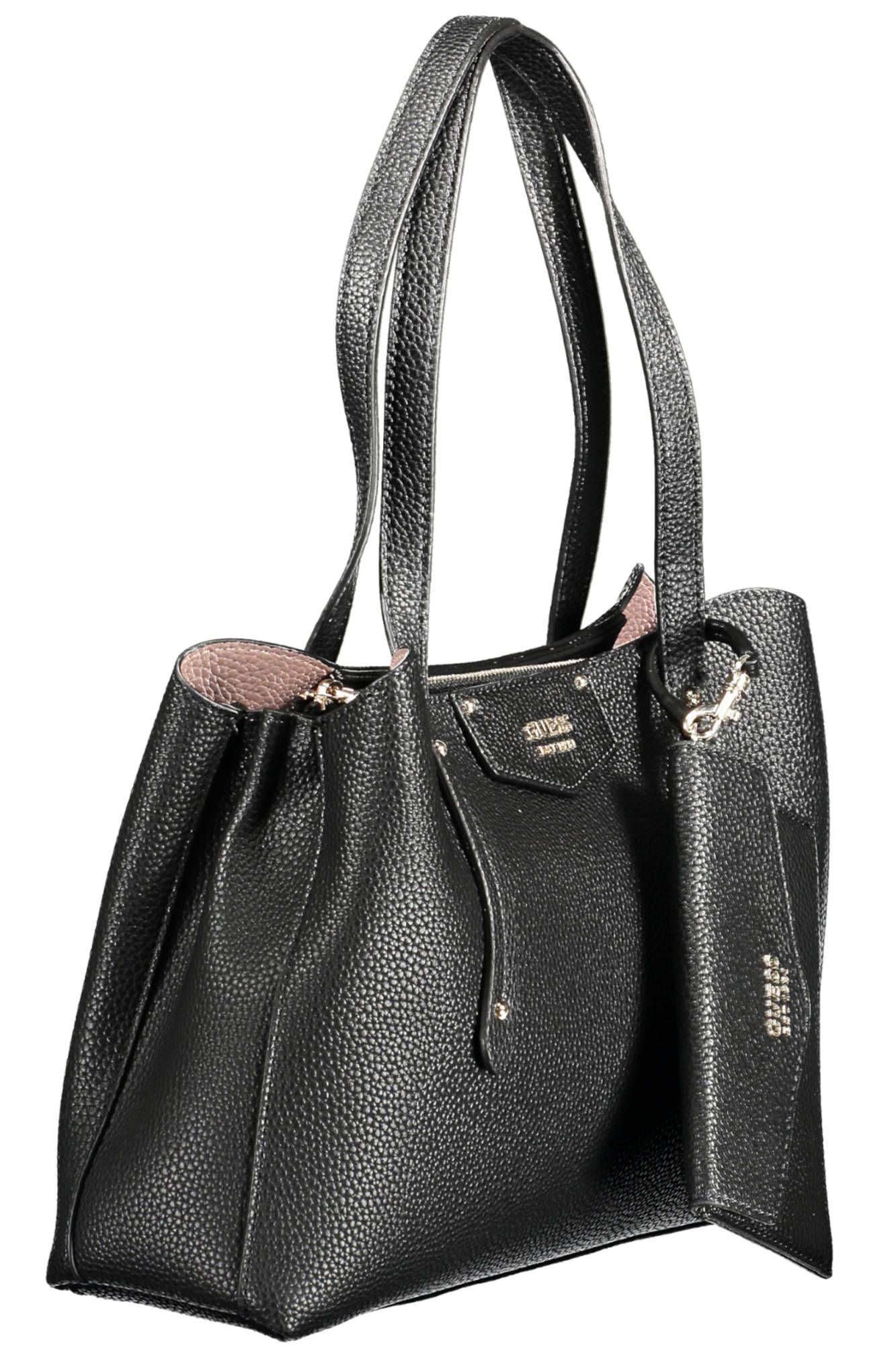 Guess Jeans Chic Black Dual-Compartment Handbag