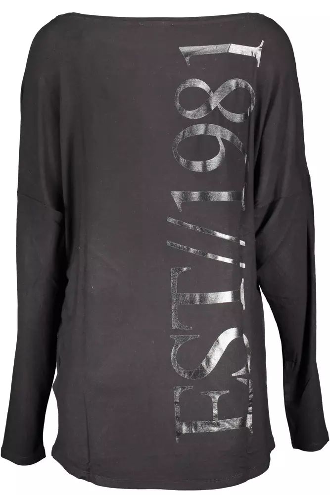 Guess Jeans Sleek Black Long Sleeve Logo Tee