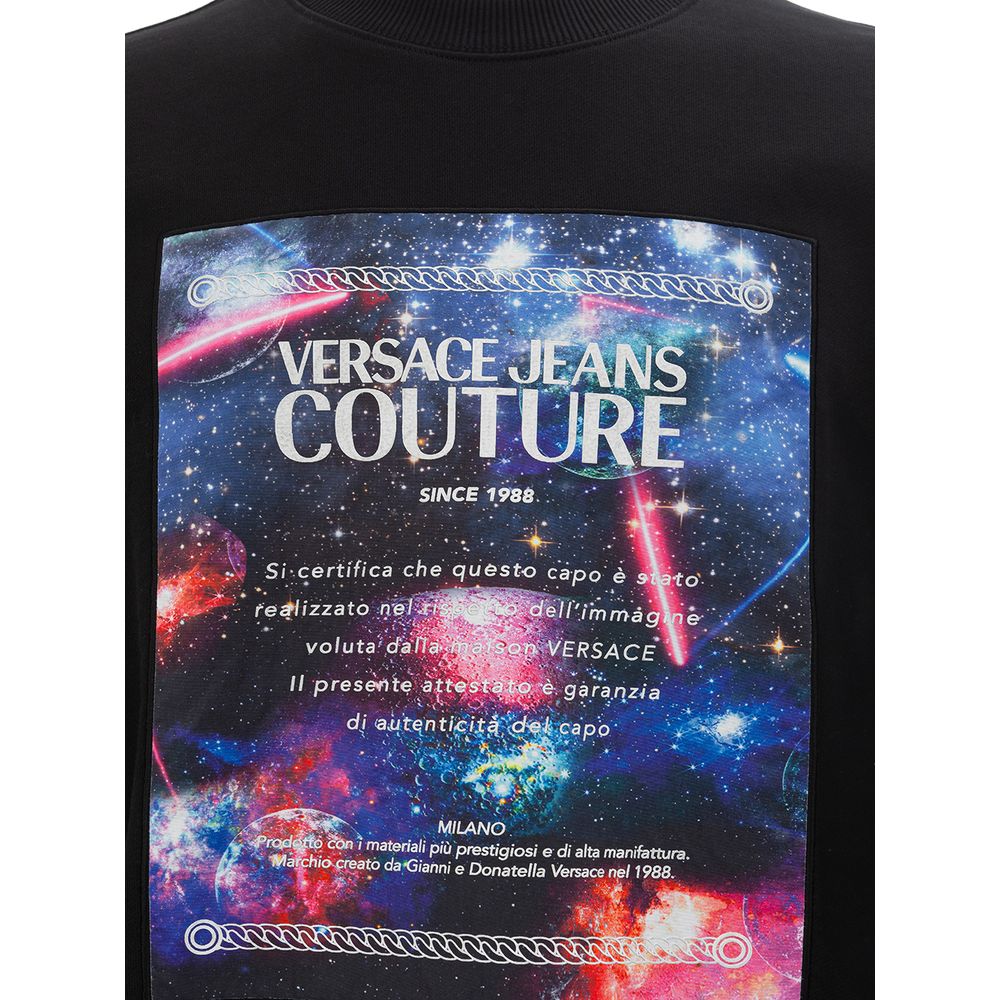 Versace Jeans Sleek Black Cotton Sweater for Men