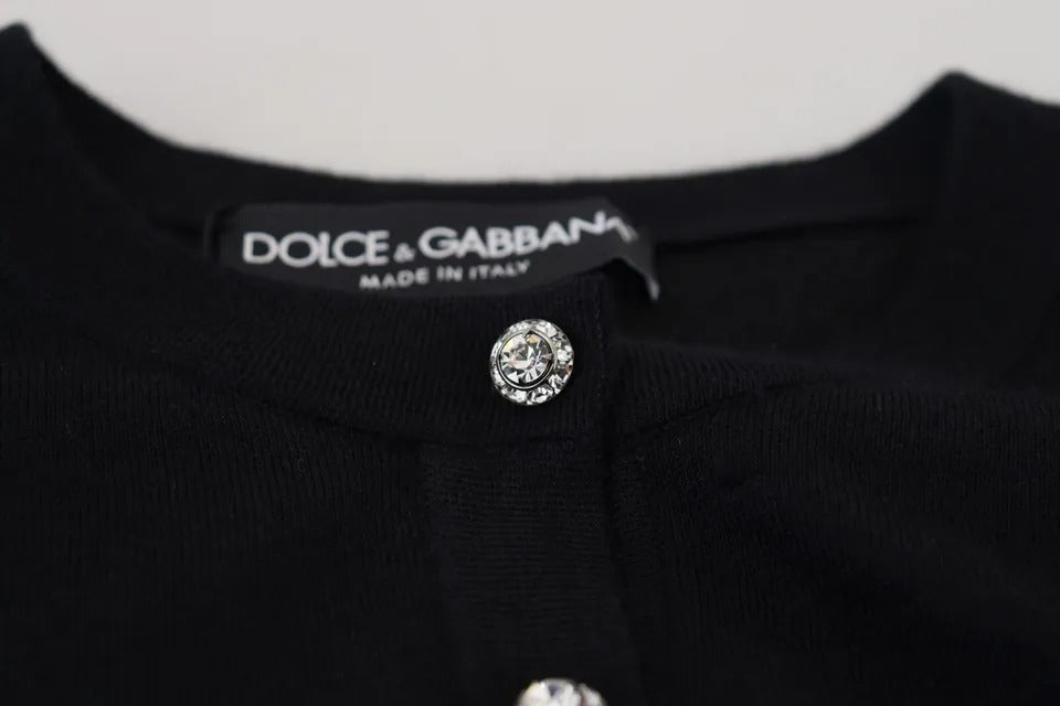 Dolce & Gabbana Black Button Down Cardigan Cashmere Sweater