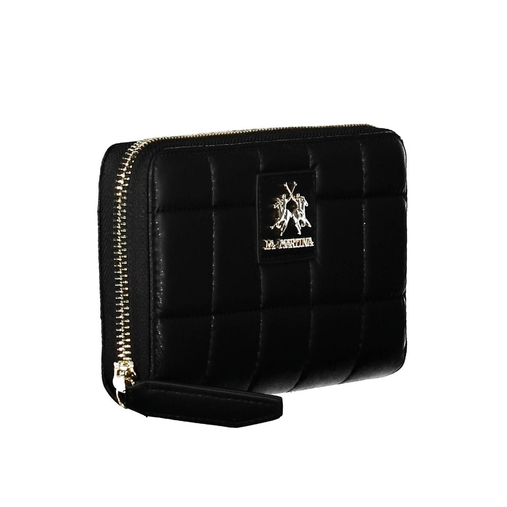 La Martina Sleek Black Polyurethane Wallet