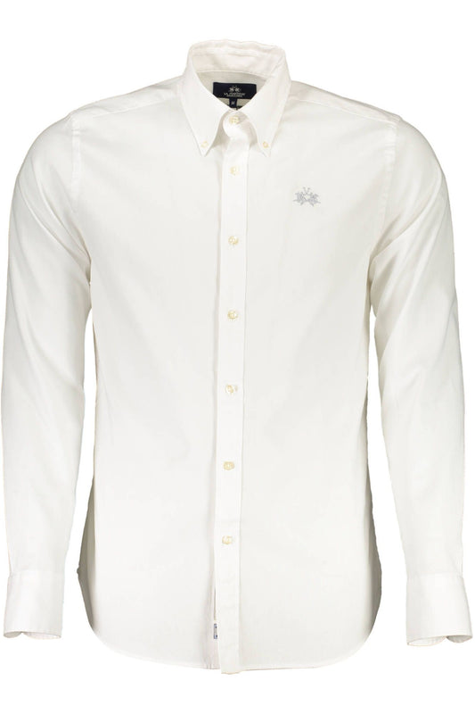 La Martina Slim Fit Embroidered White Shirt