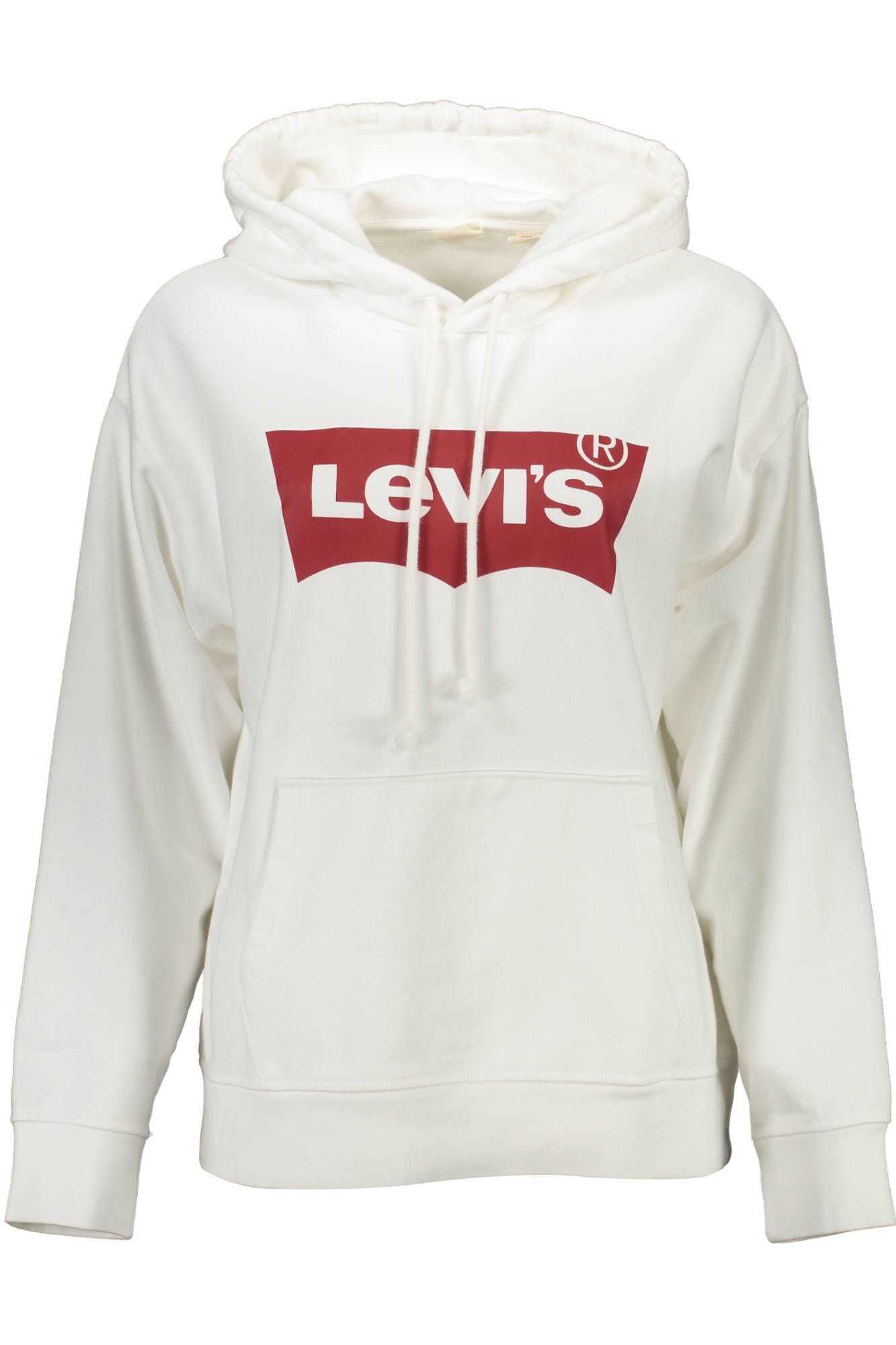 Levi's Chic White Cotton Hooded Sweatshirt With Logo