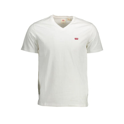 Levi's Classic V-Neck White Cotton Tee