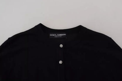 Dolce & Gabbana Black Button Down Cardigan Cashmere Sweater