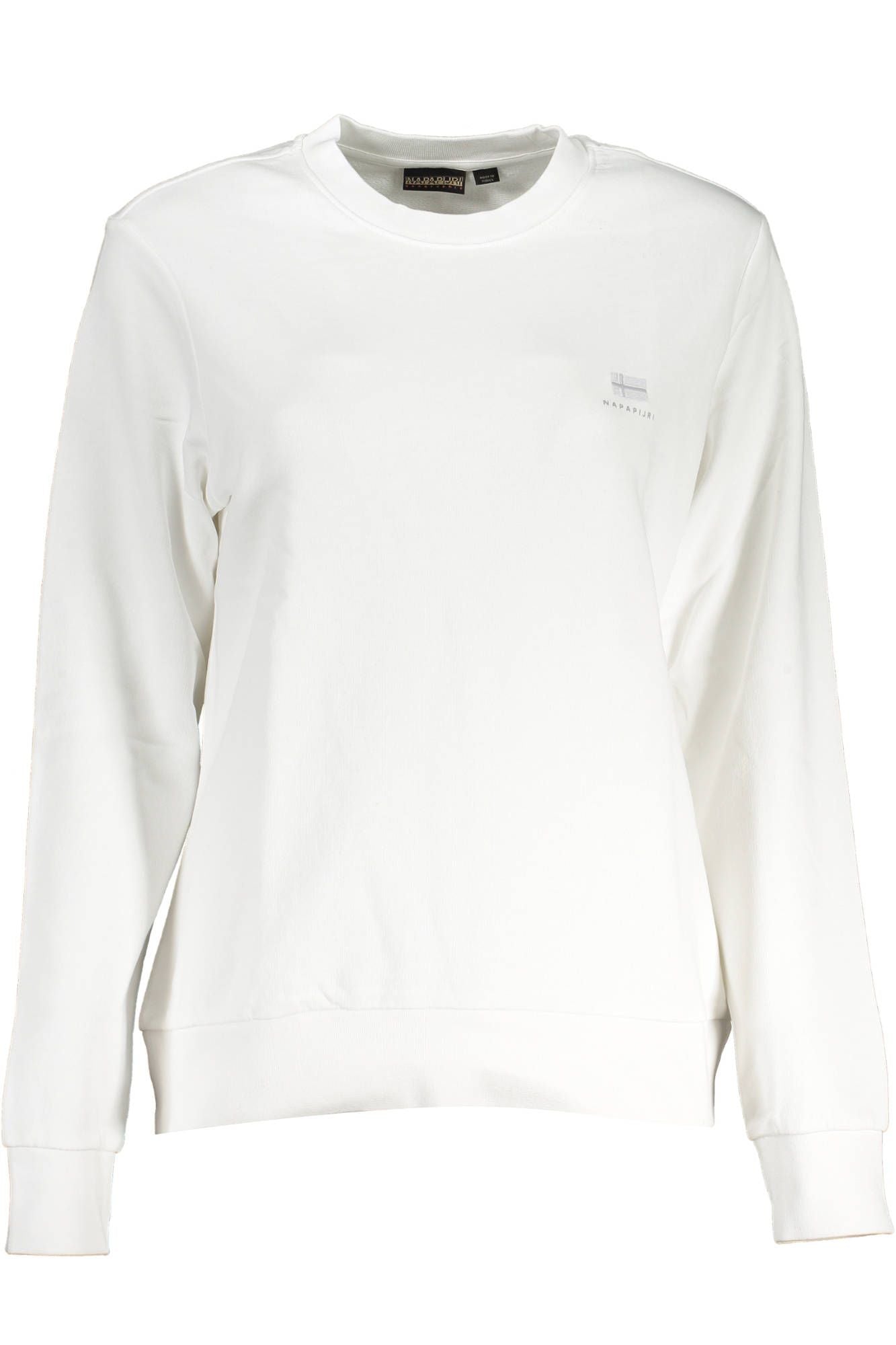 Napapijri Elegant White Cotton Crew Neck Sweatshirt