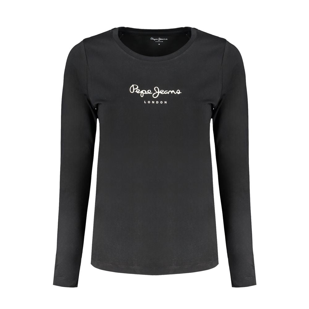 Pepe Jeans Black Cotton Tops & T-Shirt