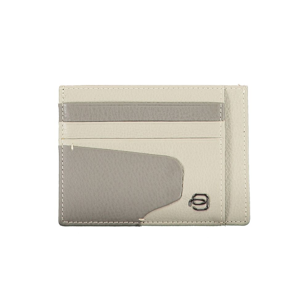 Piquadro Sleek Gray Leather RFID Card Holder