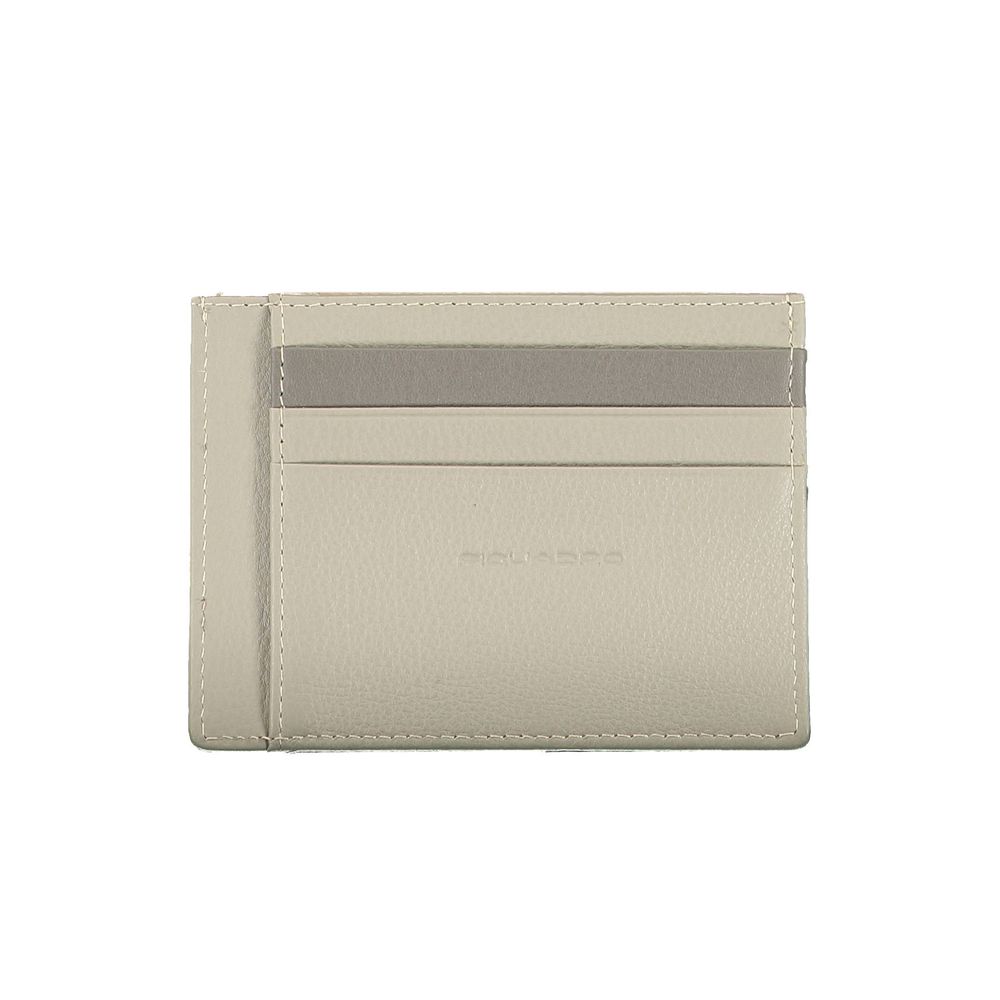 Piquadro Sleek Gray Leather RFID Card Holder