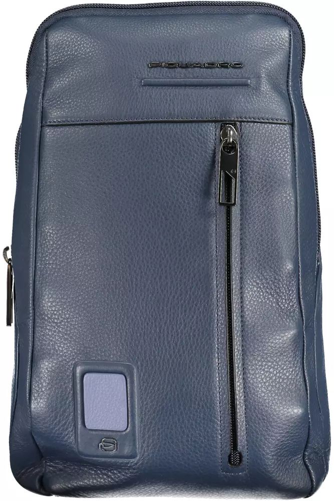 Piquadro Sleek Blue Leather Shoulder Laptop Bag