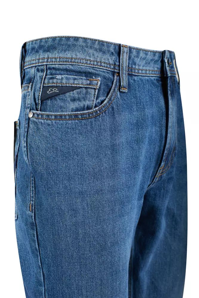 Yes Zee Timeless Blue Distressed Cotton Denim