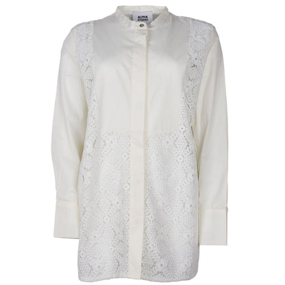 Alpha Studio White Cotton Shirt