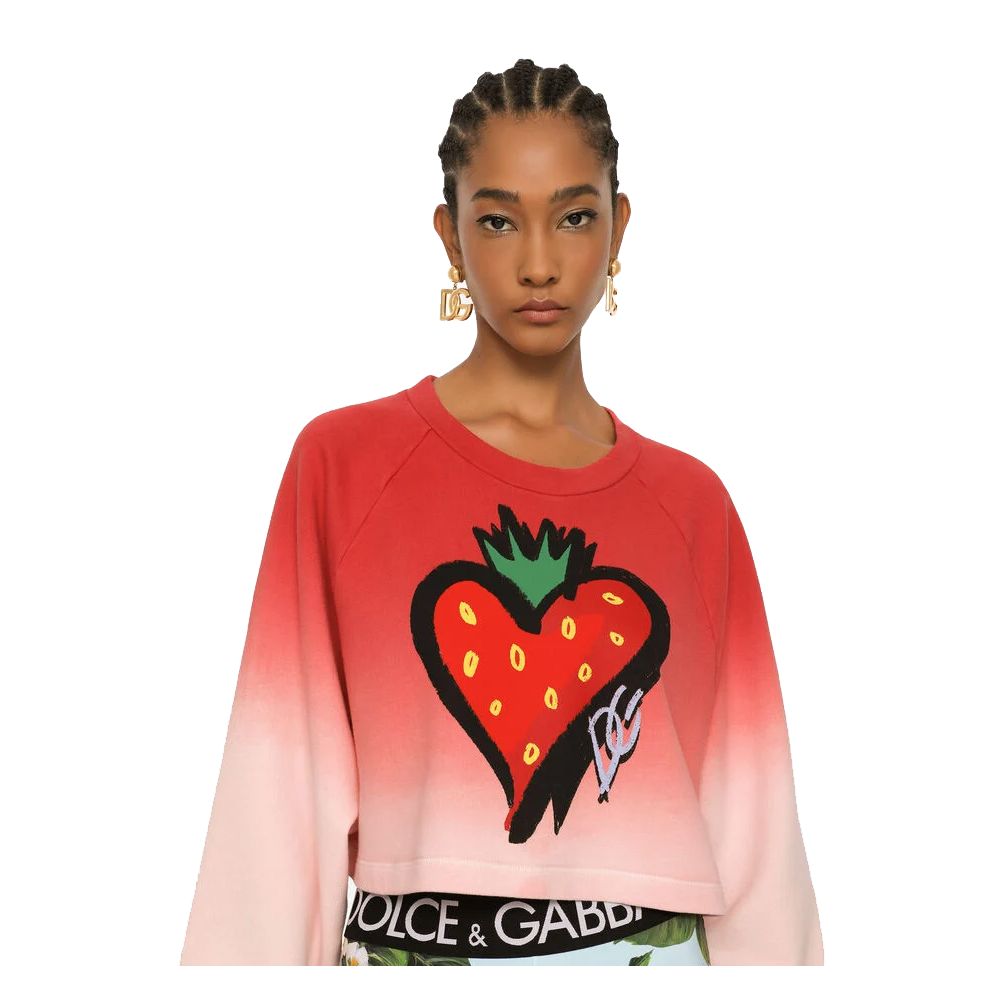 Dolce & Gabbana Red Cotton Sweater