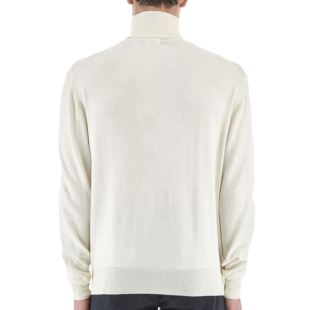 La Martina White Cotton Sweater