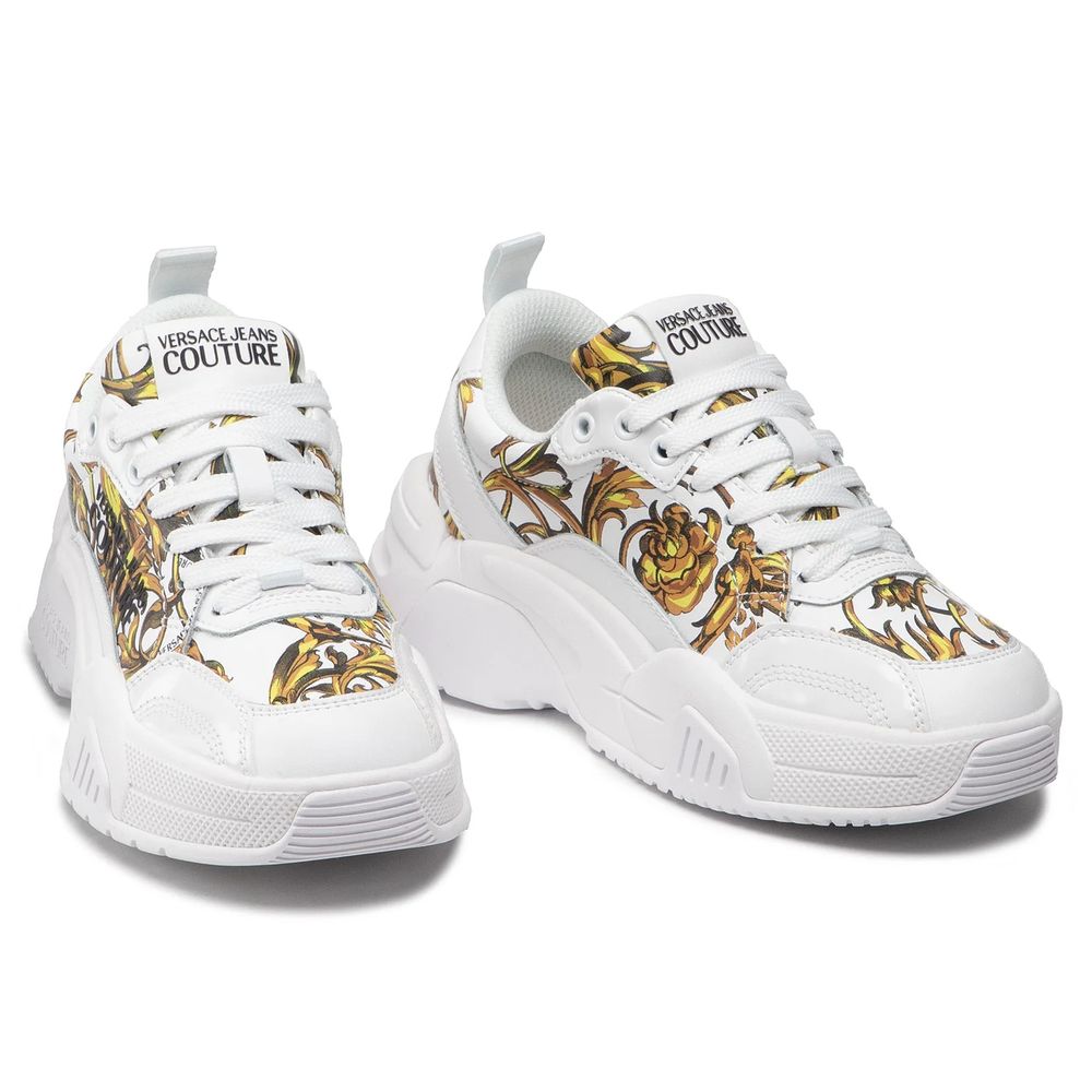 Versace Jeans White Leather Di Calfskin Sneaker