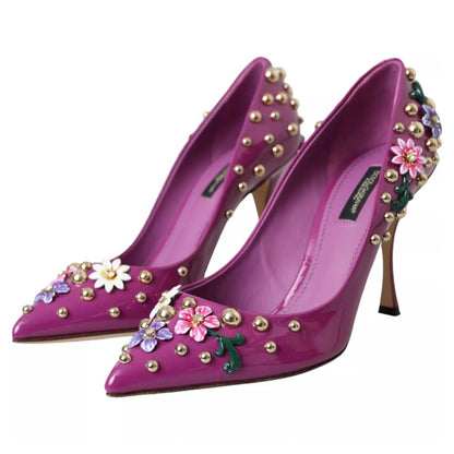 Dolce & Gabbana Purple Leather Di Calfskin Pump