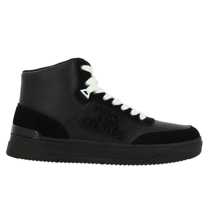 Versace Jeans Black Leather Di Calfskin Sneaker