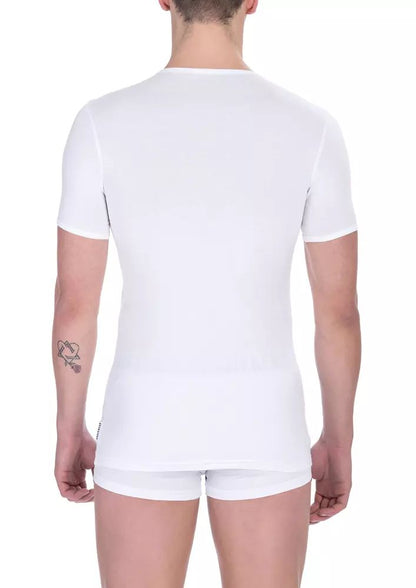 Bikkembergs Chic V-Neck Bi-Pack T-Shirts in White