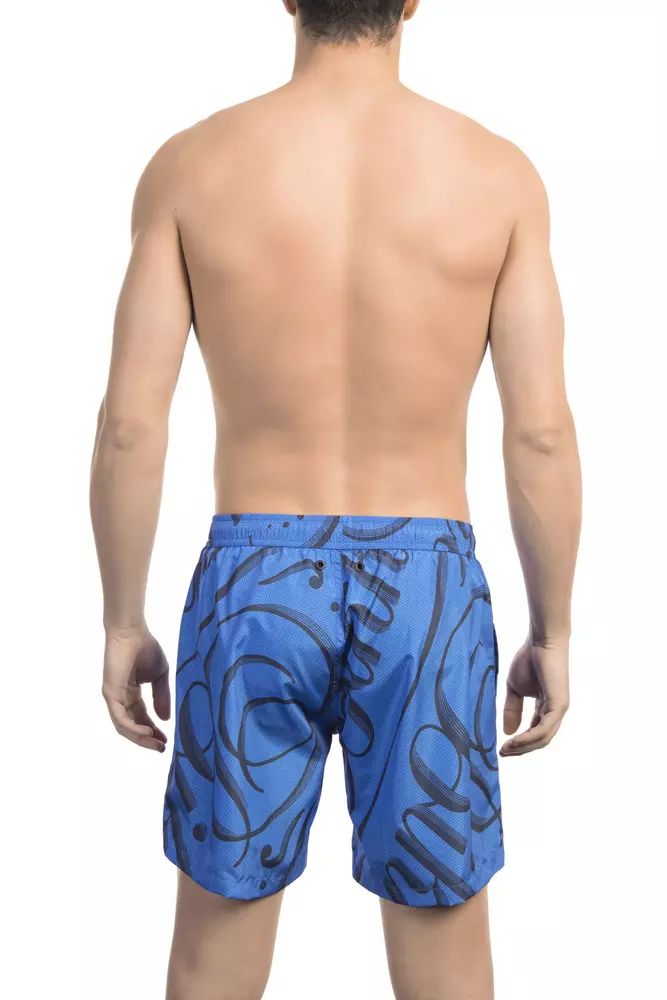 Bikkembergs Elegant Blue Printed Swim Shorts