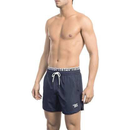 Bikkembergs Elegant Blue Swim Shorts with Designer Band