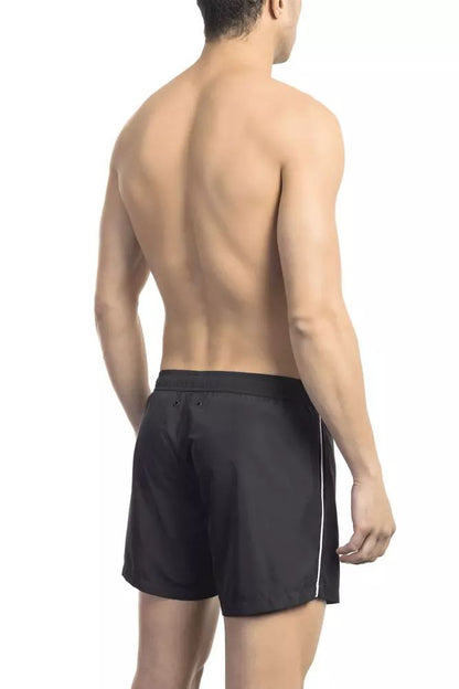 Bikkembergs Chic Black Printed Swim Shorts