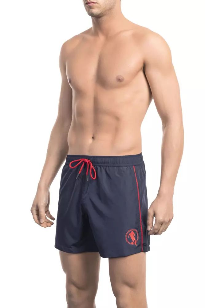 Bikkembergs Radiant Blue Printed Swim Shorts