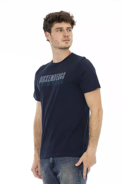 Bikkembergs Army Print Logo Tee in Pure Cotton