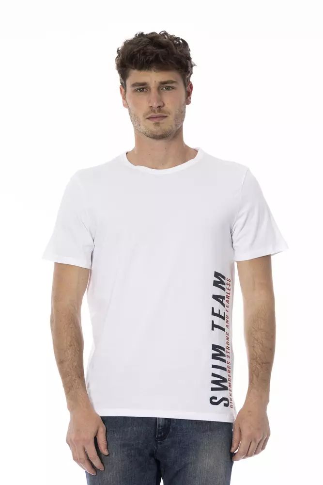 Bikkembergs Sleek White Printed Cotton Tee