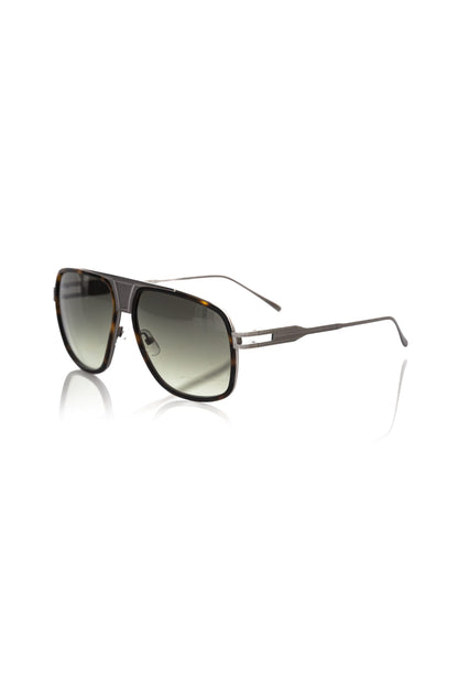 Frankie Morello Elegant Shield Sunglasses with Havana Profile