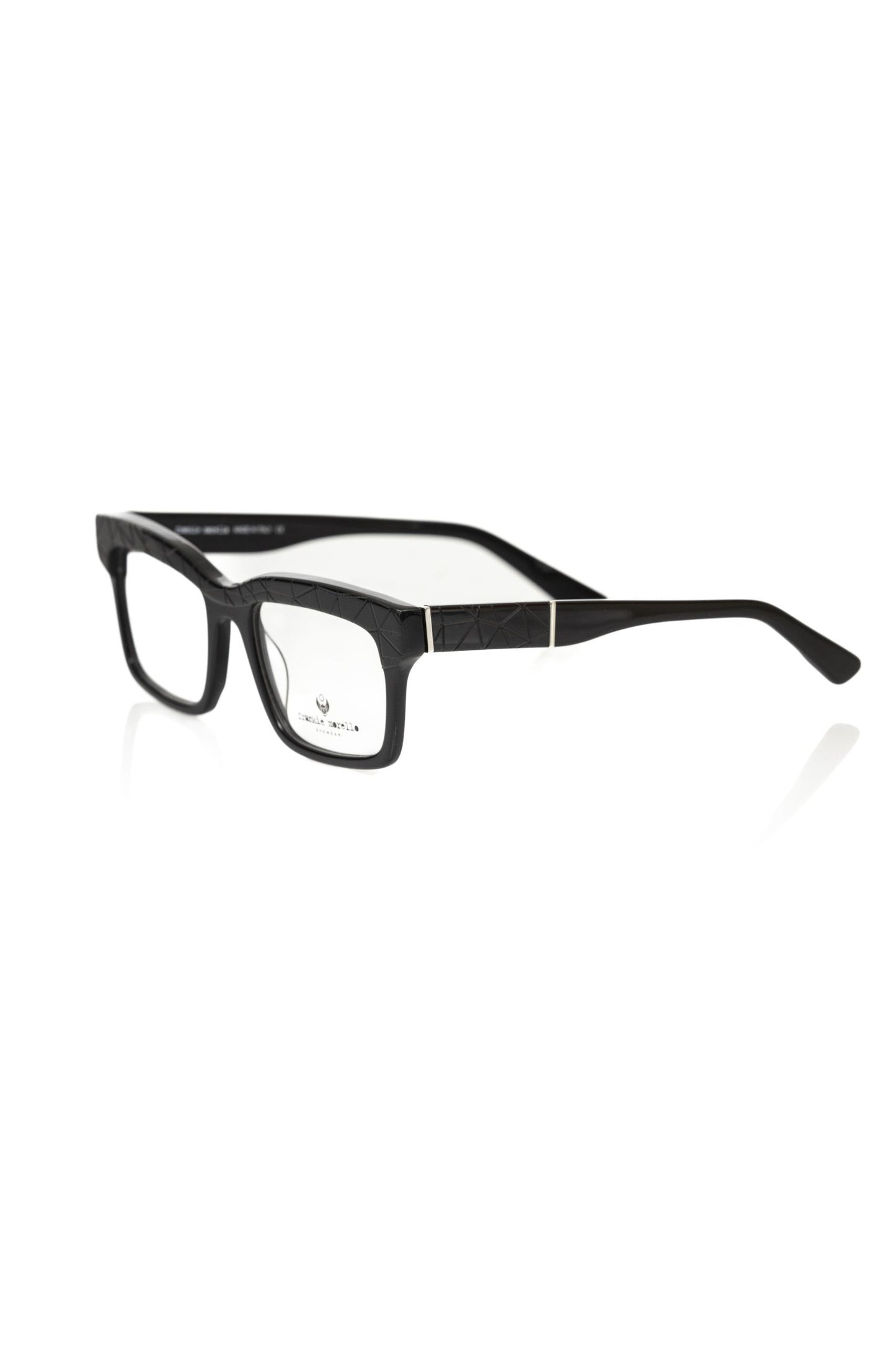 Frankie Morello Black Geometric Wayfarer Eyeglasses