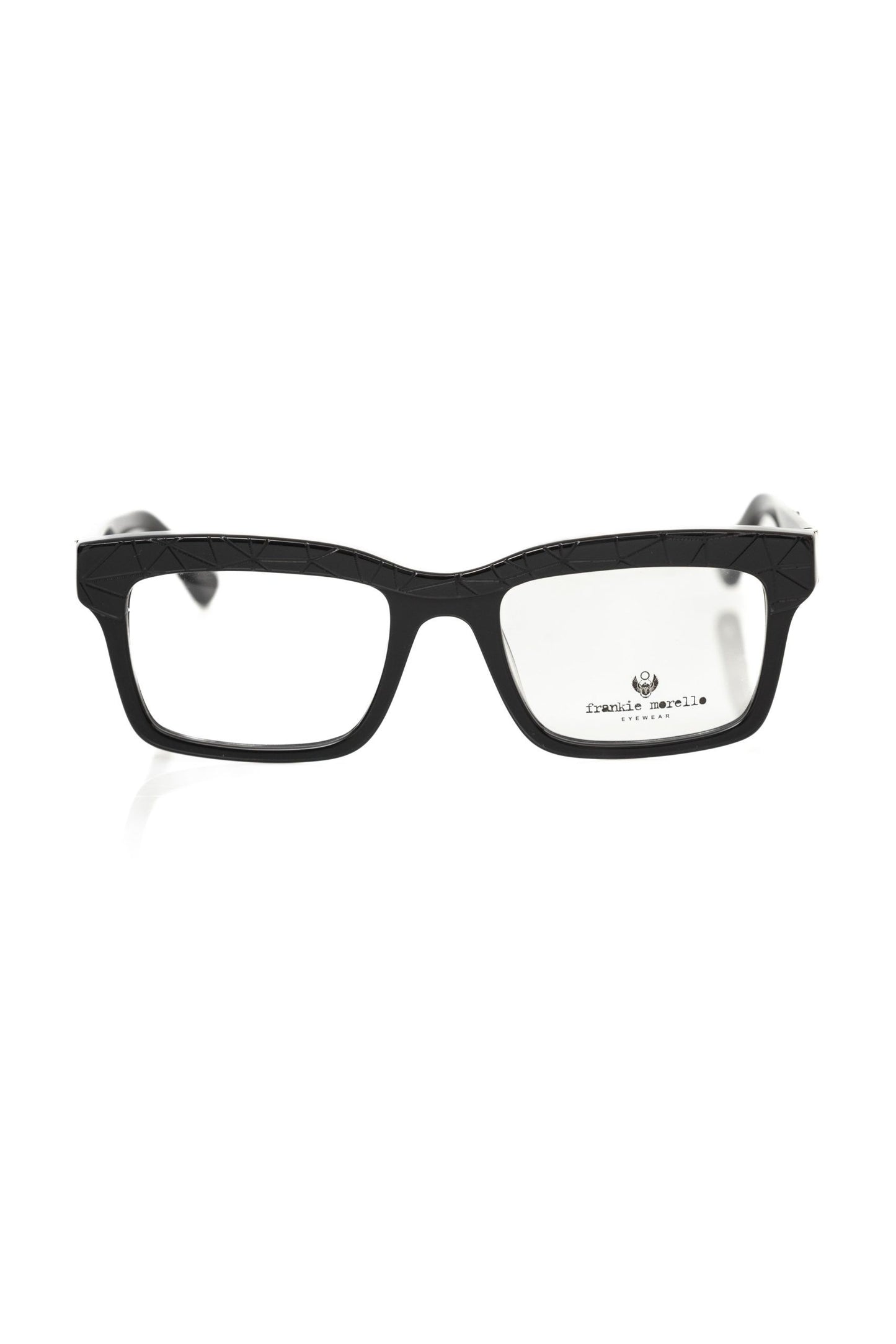 Frankie Morello Black Geometric Wayfarer Eyeglasses