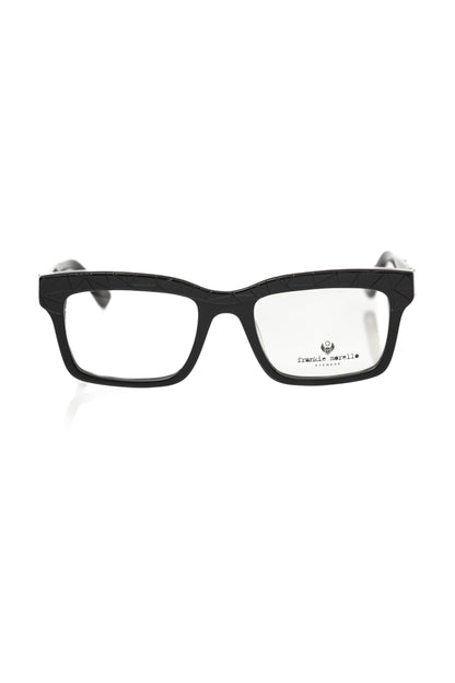 Frankie Morello Black Geometric Wayfarer Eyeglasses