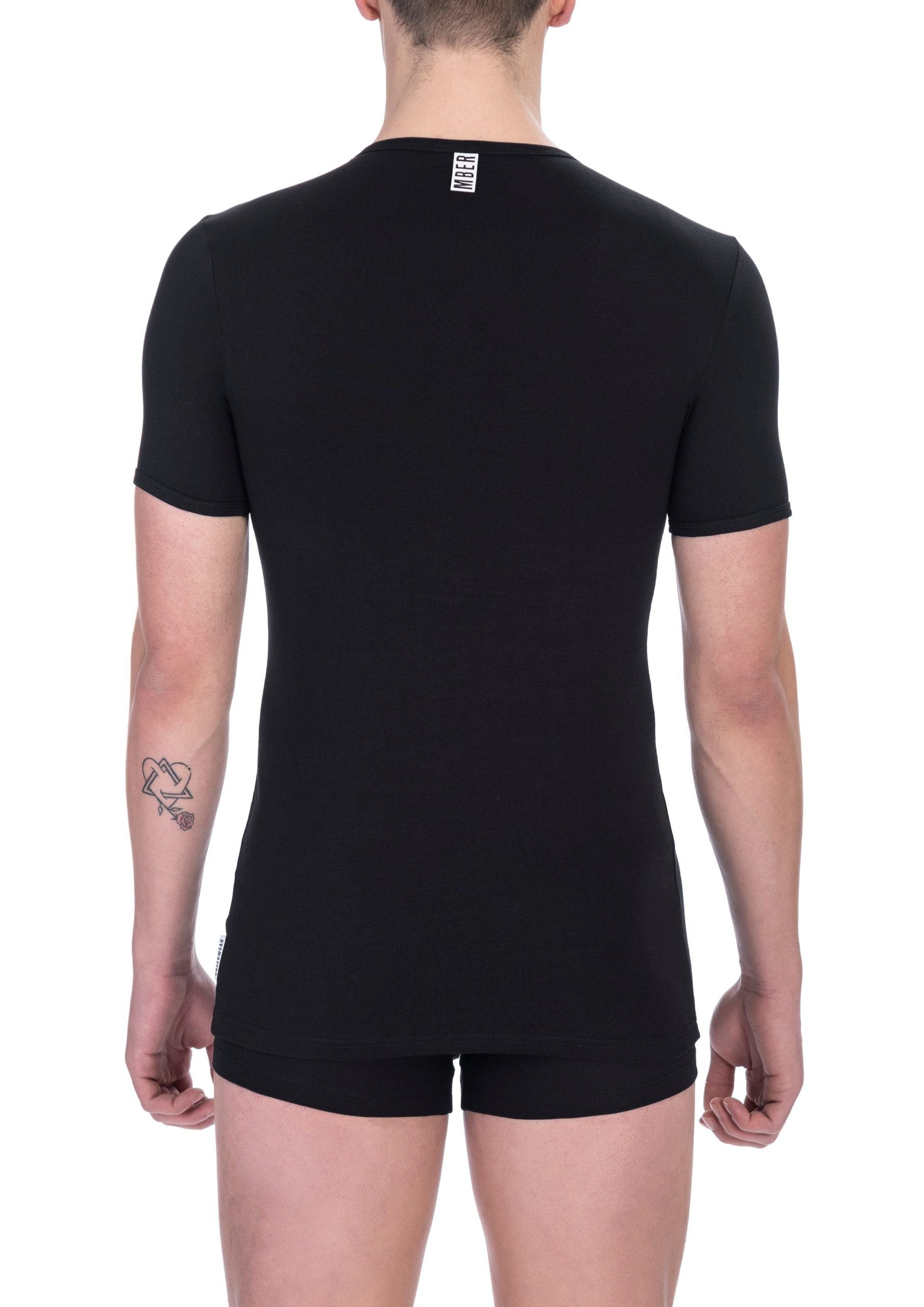 Bikkembergs Sleek V-Neck Cotton Blend Tee