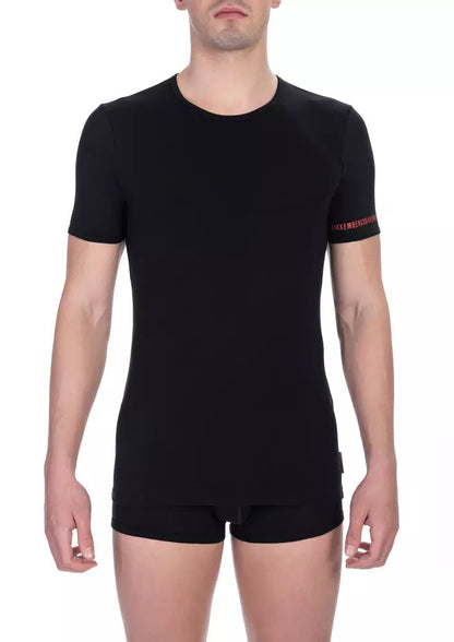 Bikkembergs Sleek Bi-Pack Crew Neck T-Shirts in Black